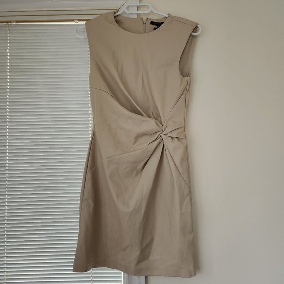 Liv Twist-Front Faux Leather Sleeveless Dress - Picture 2 of 3